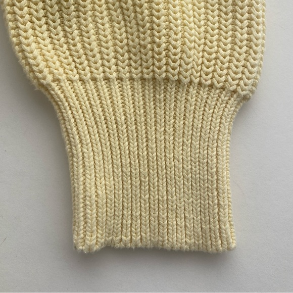 Vintage Parker of Vienna Butter Yellow 100% Cotton Chunky Knit Sweater Size L - Picture 6 of 8